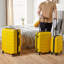 3pc Abs Mustard Yellow Luggage Set