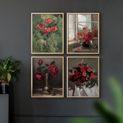 «Vintage Floral Print CCLX», 4 pièces sur papier
