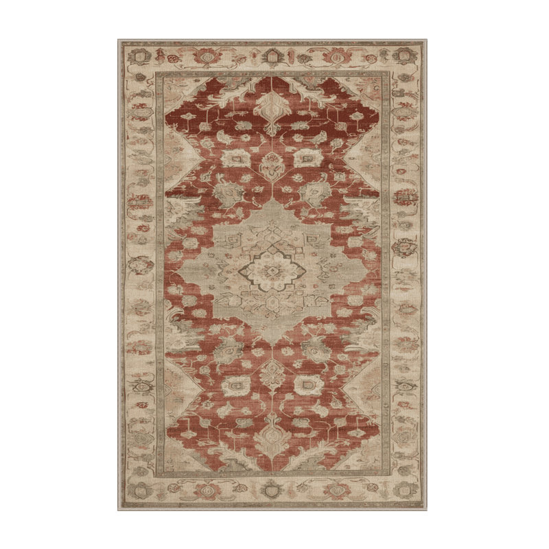 Tapis brun lavable à la machine, Rectangle 5 pi x 7 pi
