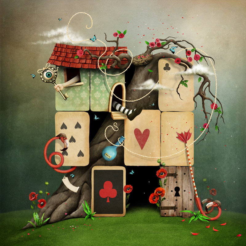 Mess In Cards by Ann_Mei - Wrapped Canvas Print, 122cm H x 122cm W