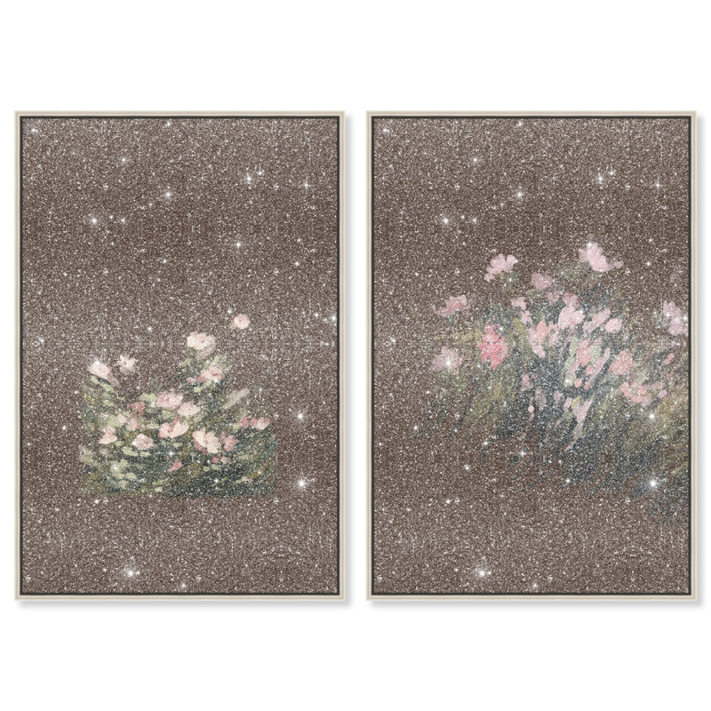 Secret Garden Set Set by Oliver Gal, 25"H x 37"W, Silver Floater Frame