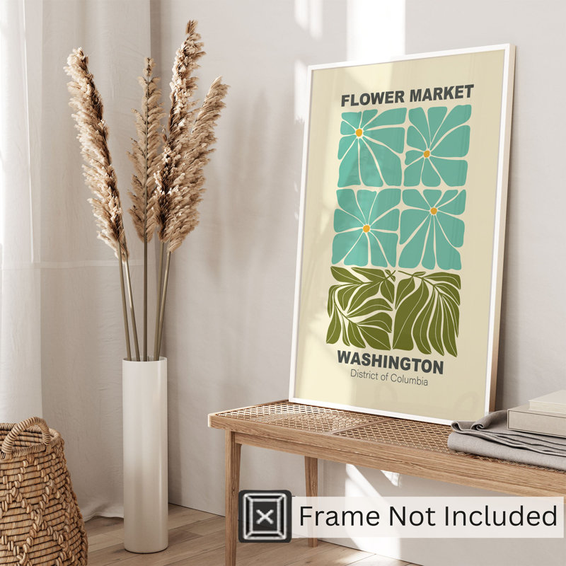«Floral Flower Market Washington Bohemian», reproduction d'art non encadrée, H 30 po x l 20 po