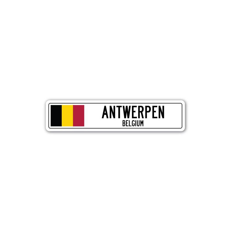 Plaque de rue Bawtry, Anvers, Belgique, H 4 po x l 18 po x P 1 po