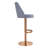 Lowther Stainless Steel,Vegan Leather Accent Stool-567945762