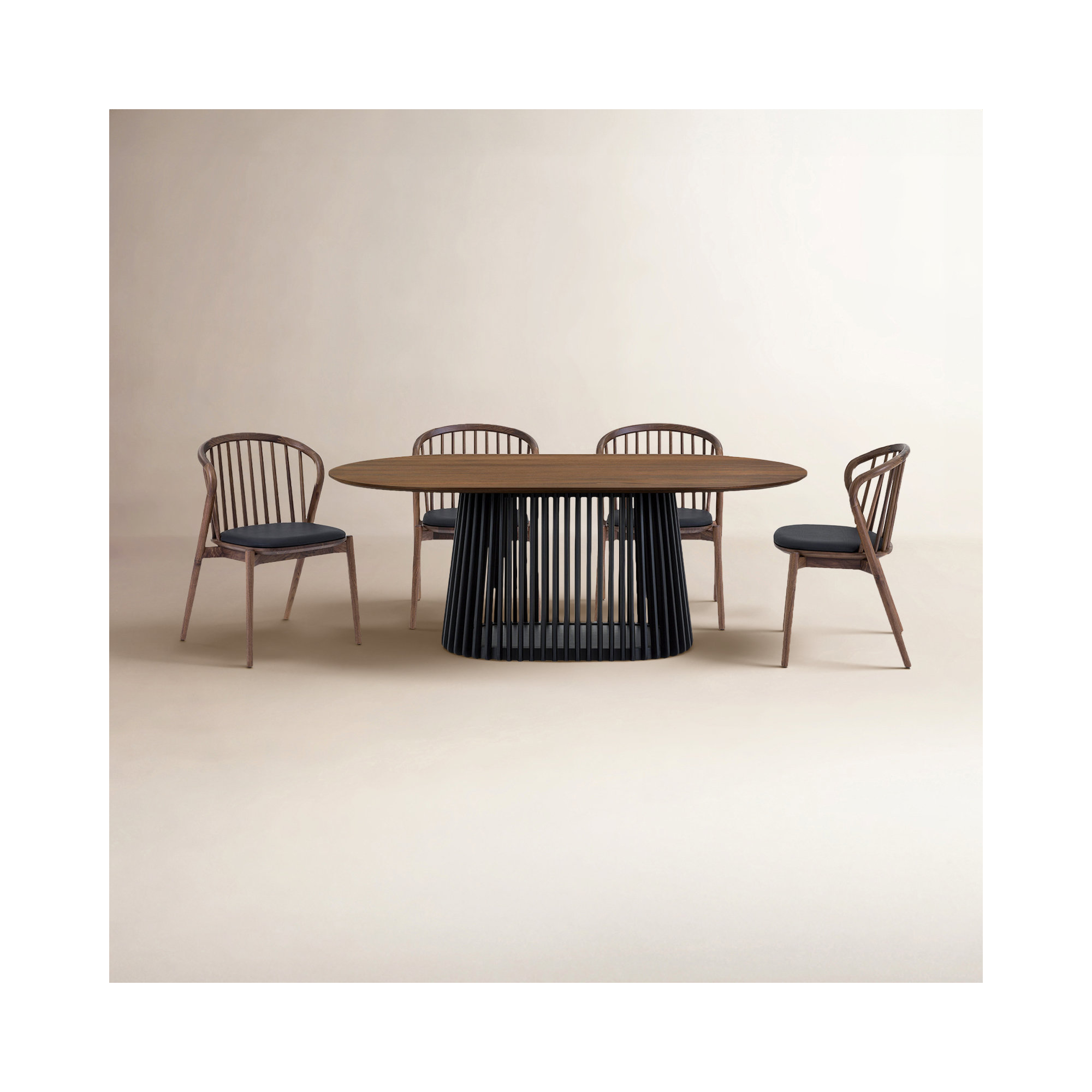 5 - Piece Extendable Dining Set, Walnut, Walnut