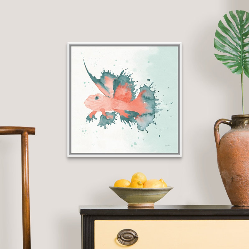 Splash VI par Elyse DeNeige - Peinture sur toile, Toile avec cadre blanc, H 22 po x l 22 po x P 2 po
