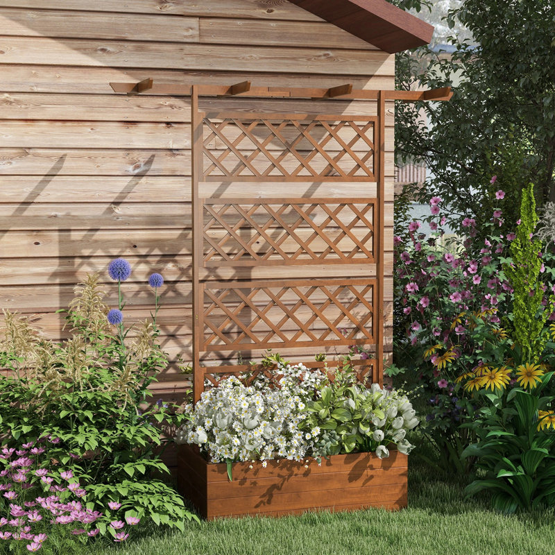 Bruist Wood Planter Box, Orange
