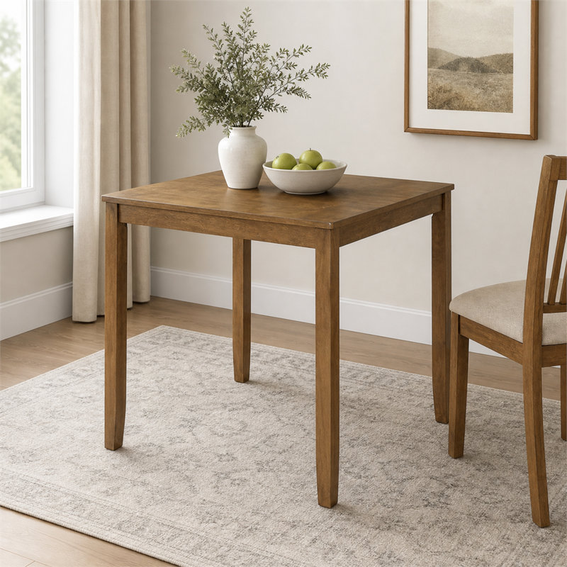 Table de salle à manger en chêne massif en bois massif pour quatre personnes