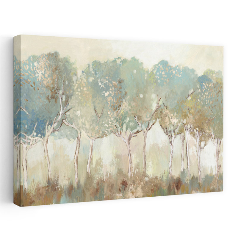 Lumière du soleil dorée paysage arbre nature painterly art impressionniste contemporain, H 24 po x l 16 po