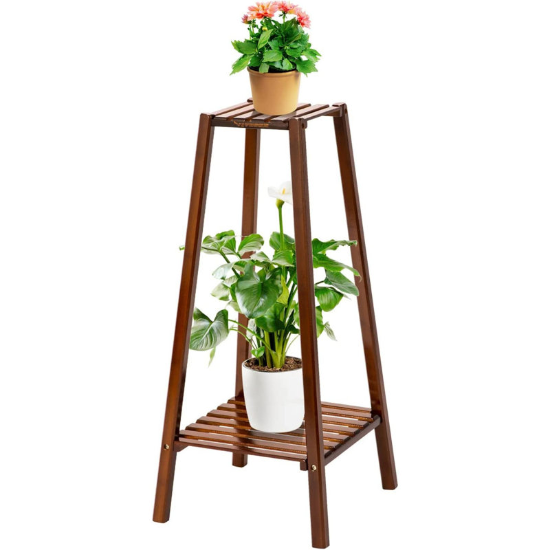 Support pour plante en bambou à 2 niveaux Arvile