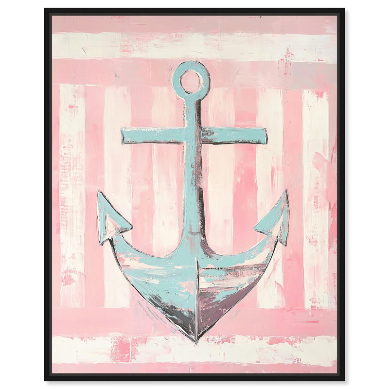 «Sea Anchor» par Art Remedy, Noir, H 21 po x l 17 po, Cadre flottant
