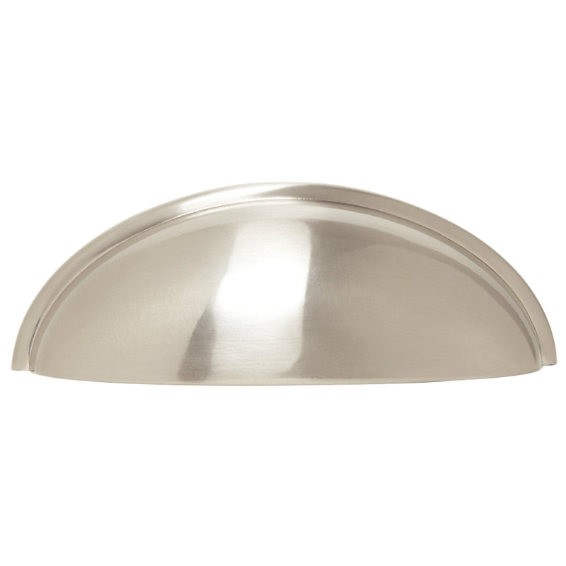3" Center to Center Cup/Bin Pull, Satin Nickel