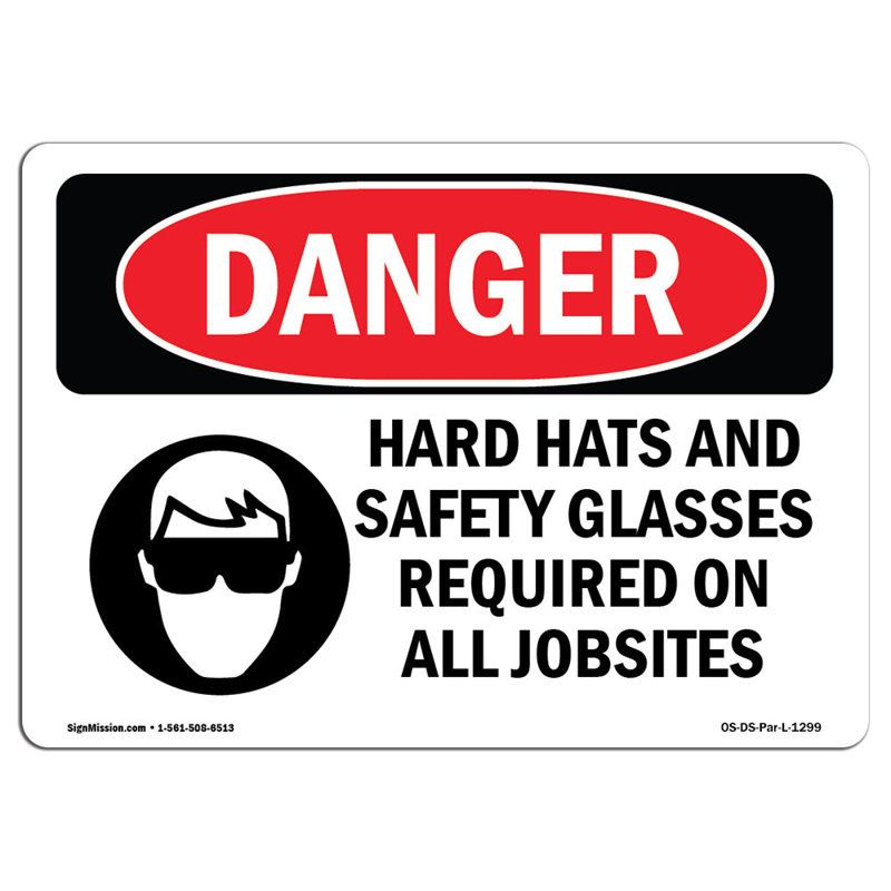 Danger Sign, 12" H x 18" W x 0.1" D