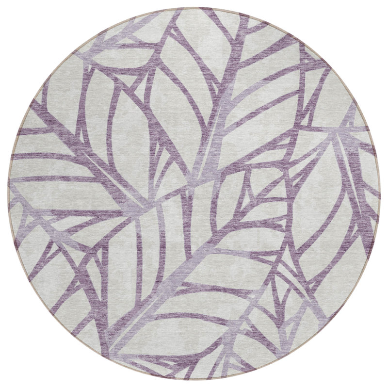 Tapis rectangulaire intérieur / extérieur 1 pi 8 po x 2 pi 6 po Neysa, Rond 8 pi