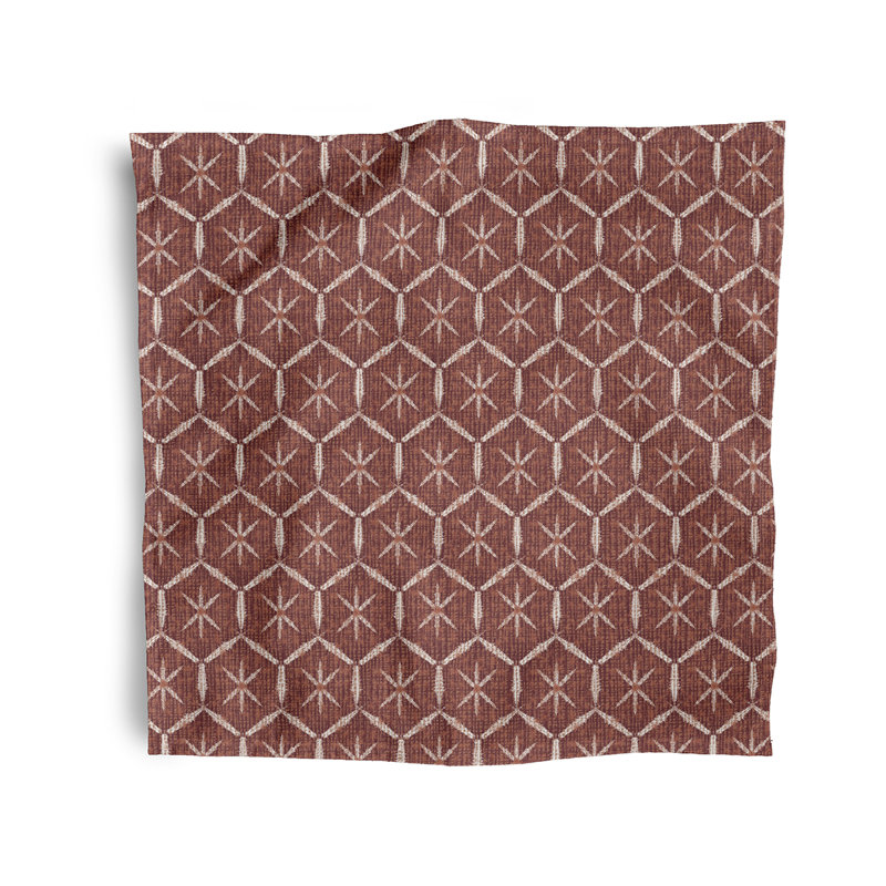 Cissy Polyester Geometric Square Napkin, Brown