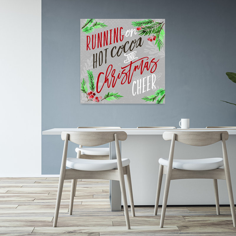 Art contemporain avec acclamations de Noël, H 32 po x l 32 po