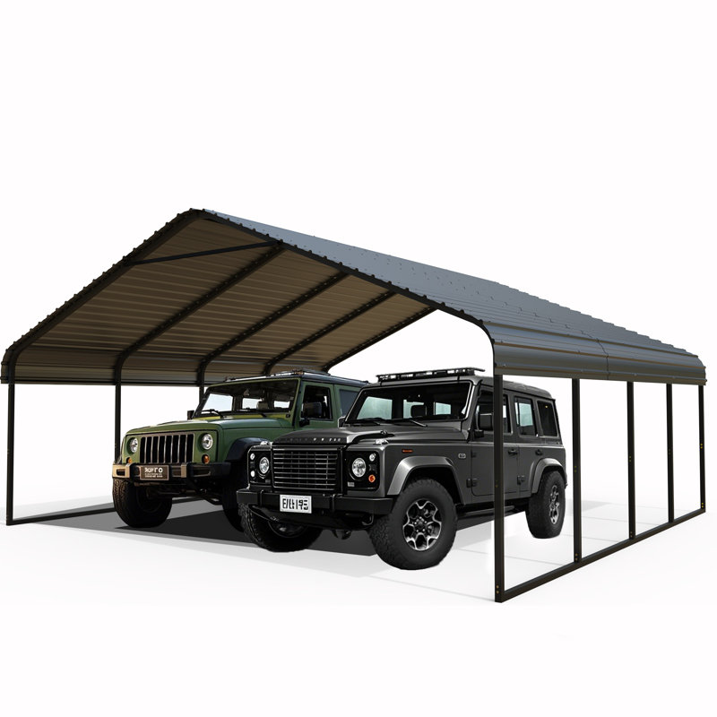 20X20 Ft. Stainless Steel Carport Shelter, 10.24' H x 20' W x 10' D