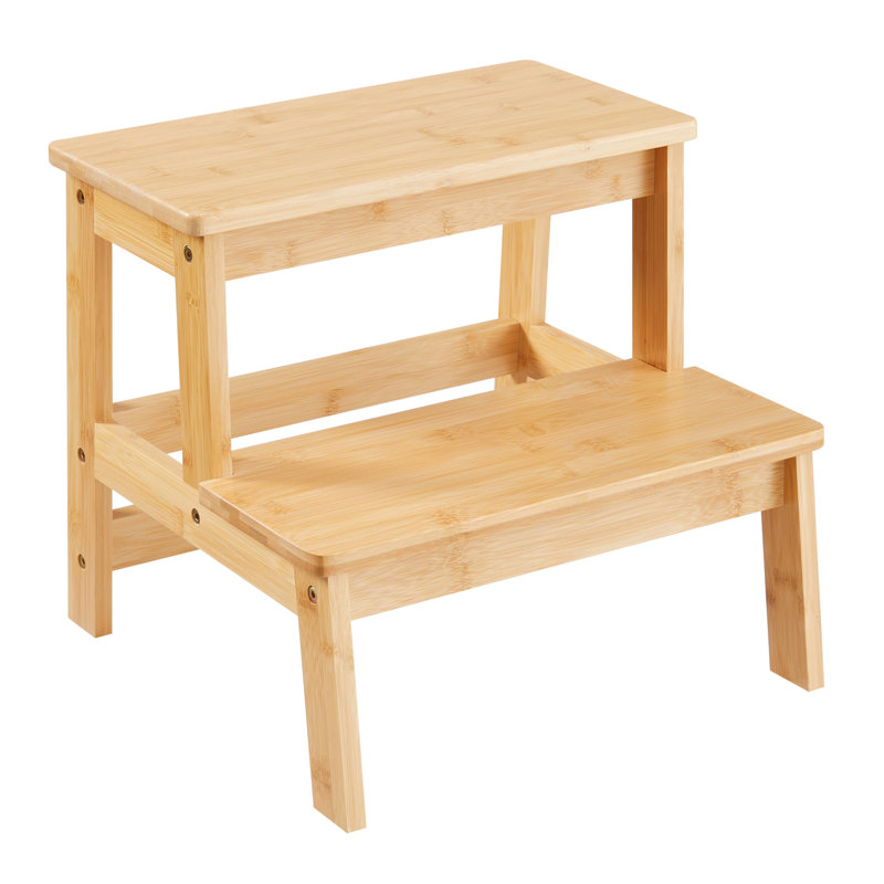  Natural Bamboo Step Stool - Elegant, Durable, Safe & Versatile For Home Use