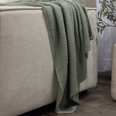 Cotton Knitted Throw Blanket
