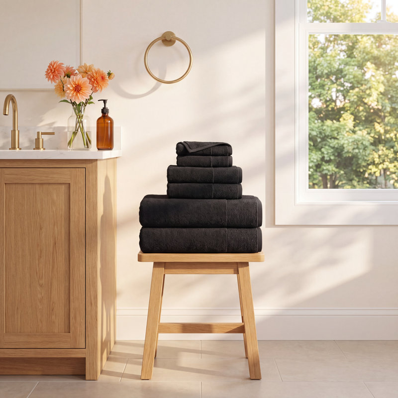 Maven 6 Piece Towel Set, Coal