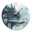 Horloge murale rustique verte en métal, style chalet en bois et radeau sur un lac - Grande horloge murale en métal vert-1177322599