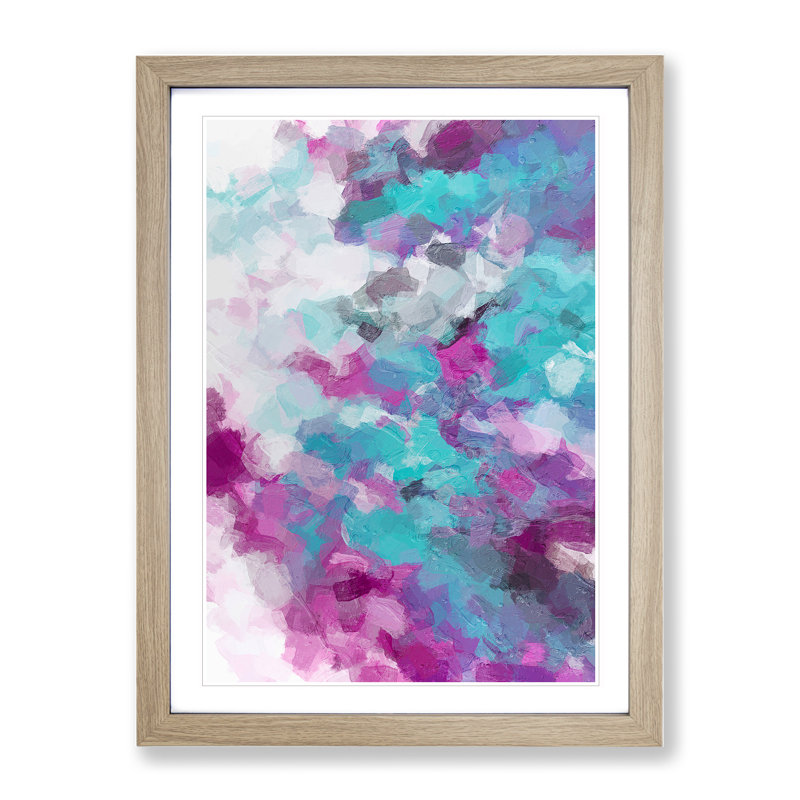 Ending The Beginning Abstract - Single Picture Frame Painting, 64cm H x 46cm W x 2cm D, Oak