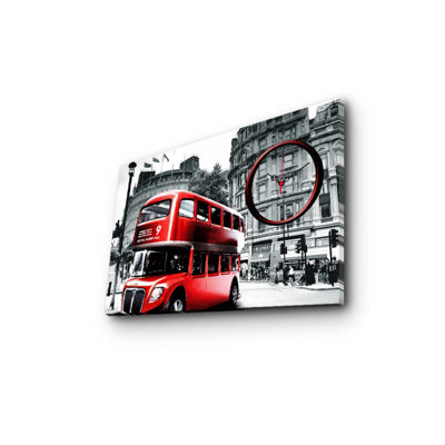 Elegant Decorative Canvas Wall Clock, 17.7 x 27.6 inches | 100% Suede Canvas, 100% Wooden Frame (Thickness: 1.2 inches) | Stylish Home Décor for Living Room, Bedroom & Office, Unique and Functional Timepiece