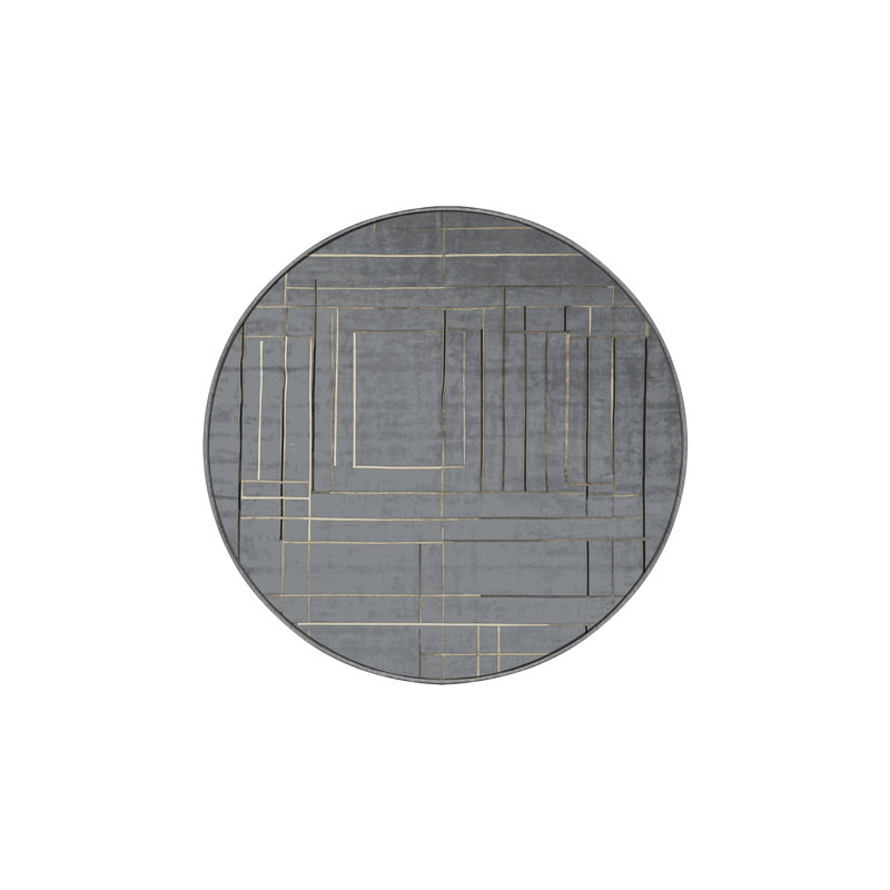 Tapis gris lavable à la machine, Rond 7 pi