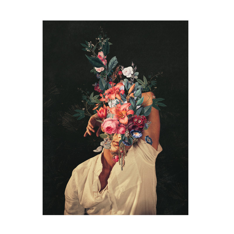 Œuvre sur toile, Frank Moth Roses, H 24 po x l 18 po