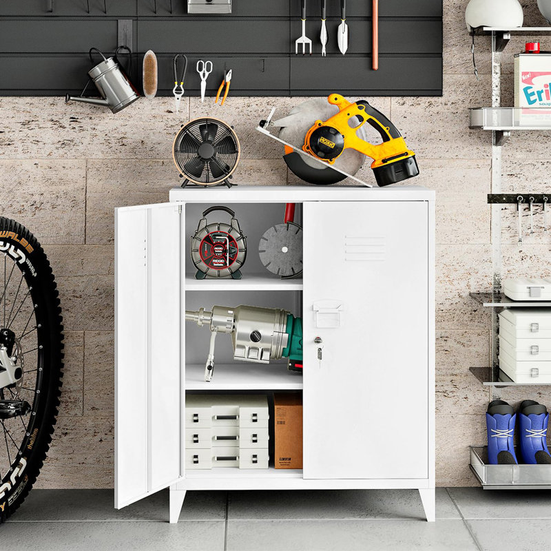 2 -Door Storage Cabinet, White