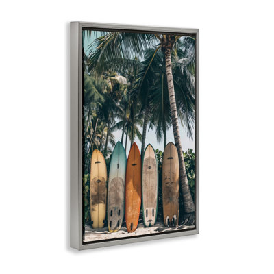 Cadre flottant de planche de surf rétro, design par LSR Design Studio