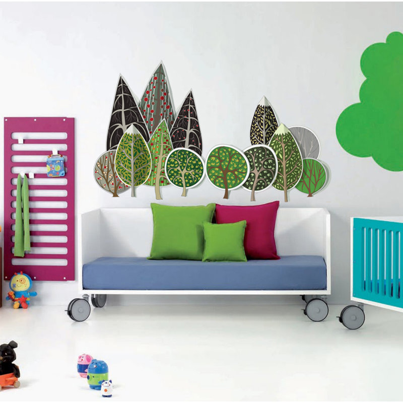 Adhésif décoratif arbres forestiers, H 22 po x l 37 po