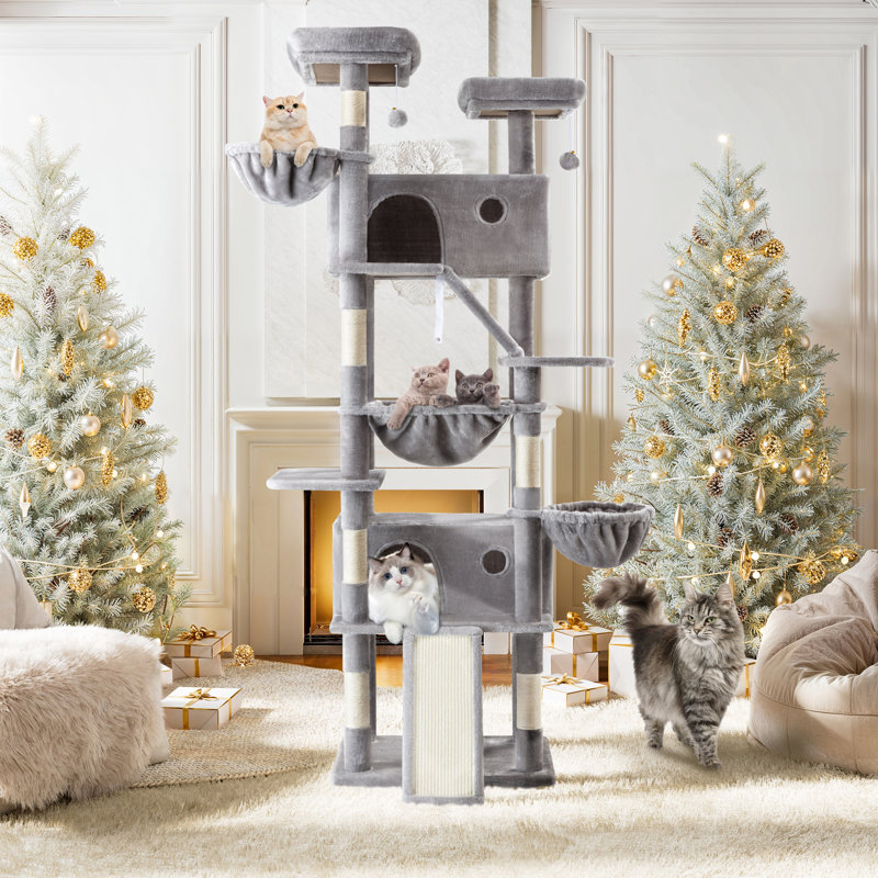 Arbre à chat avec condo H 81,1 po Ifenna , Gris