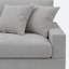 Fauteuil rembourré en chenille bleue avec dossier rembourré, module de fauteuil simple à un accoudoir pour canapé modulaire-250969580-235624979