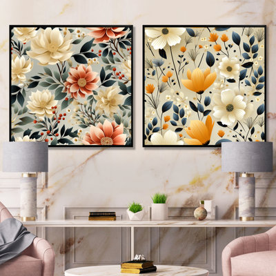 Maelle - Ensemble de 2 impressions murales florales