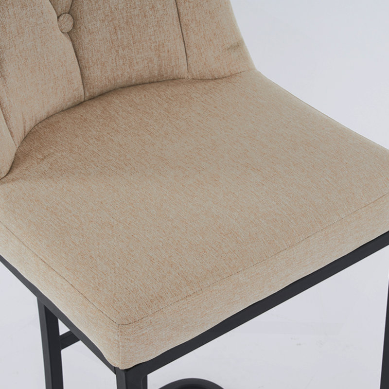 Set Of 2,Modern Upholstered Bar Stool With Button-Tufted Backrest, Counter Height Chair With Sturdy Metal Frame, Comfortable Padded Seat For Kitchen, Bar, Or Dining Room