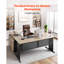 Bureau de direction en L, table de bureau réversible moderne avec tiroirs et armoire de rangement, grande table de direction en bois robuste, capacité de charge de 350 lb, assemblage facile, pour une étude de travail