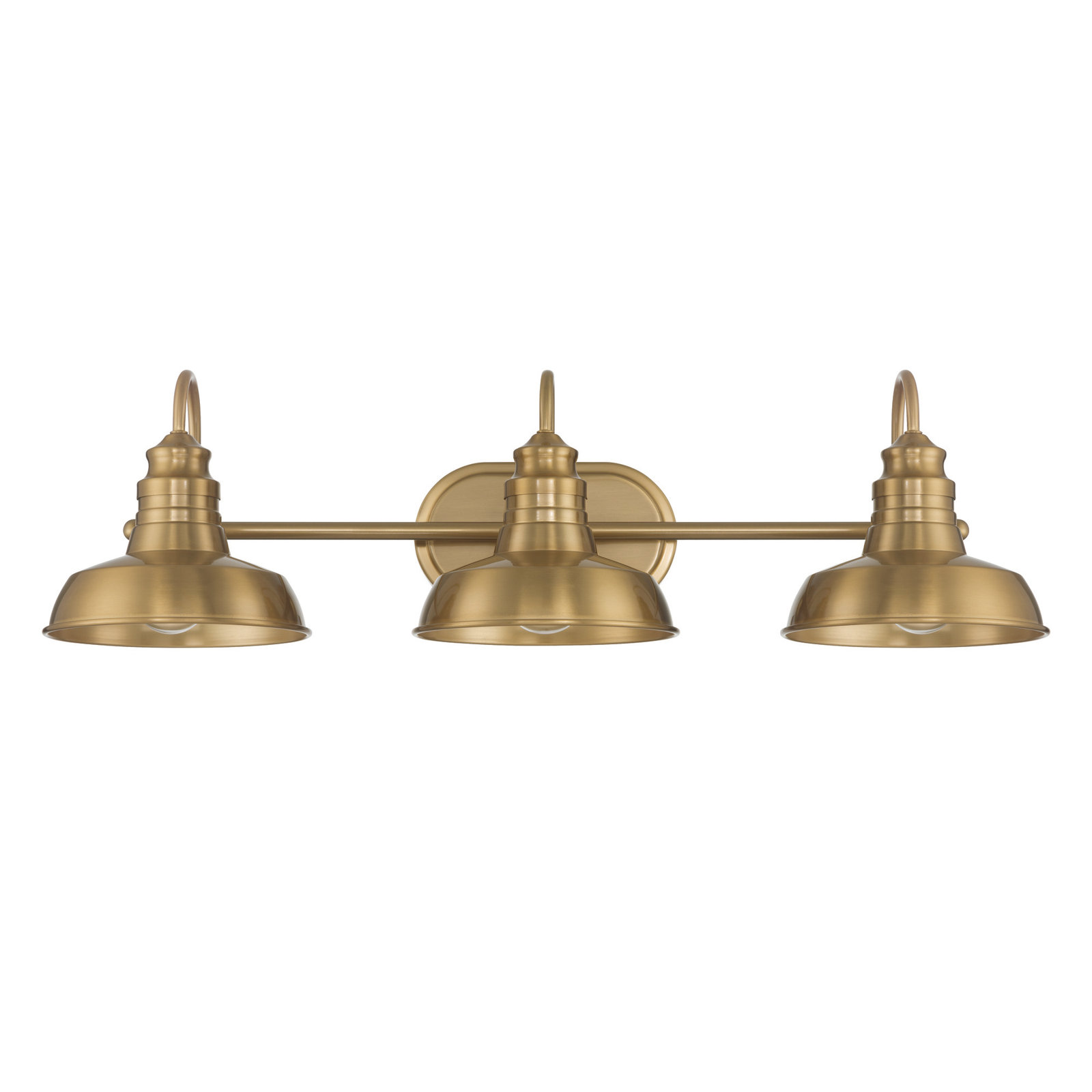 3-Light Industrial Chic Vanity Light Fixture, Brushed Gold