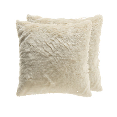 Faux Fur Throw Pillow Cover Only - Set Of 2