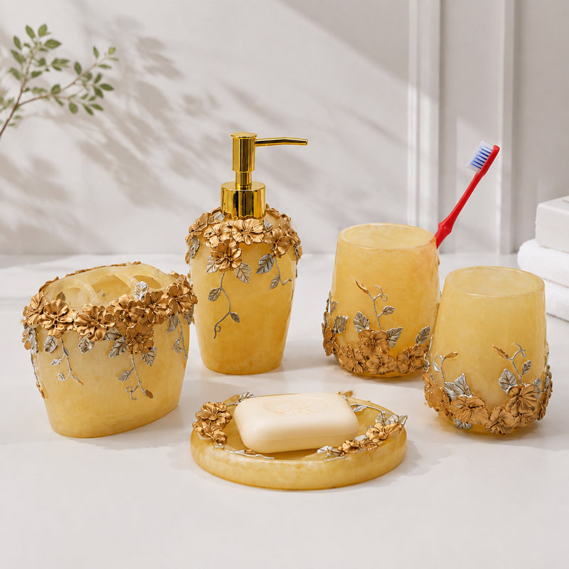 5-piece bathroom accessory set