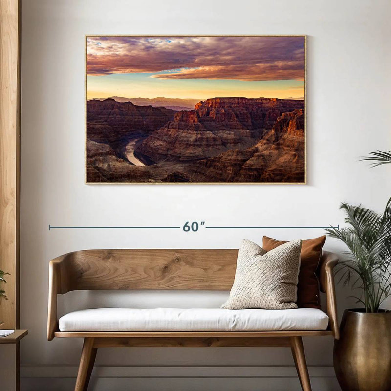 Grand Canyon Rock Forms, Cadre flottant en bois naturel, 46 po x 31 po