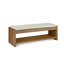 Banc de rangement en bois massif et lin mélangé, de style milieu du siècle, pour chambre et salon-1810229070