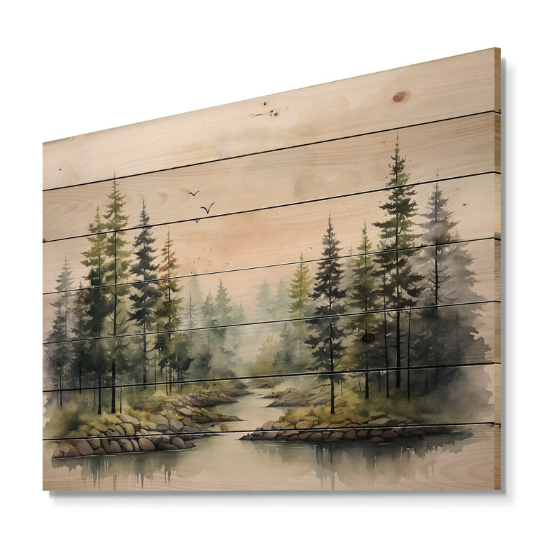 Tranquil Forest Oasis III sur bois, H 30 po x l 40 po x P 0,78 po