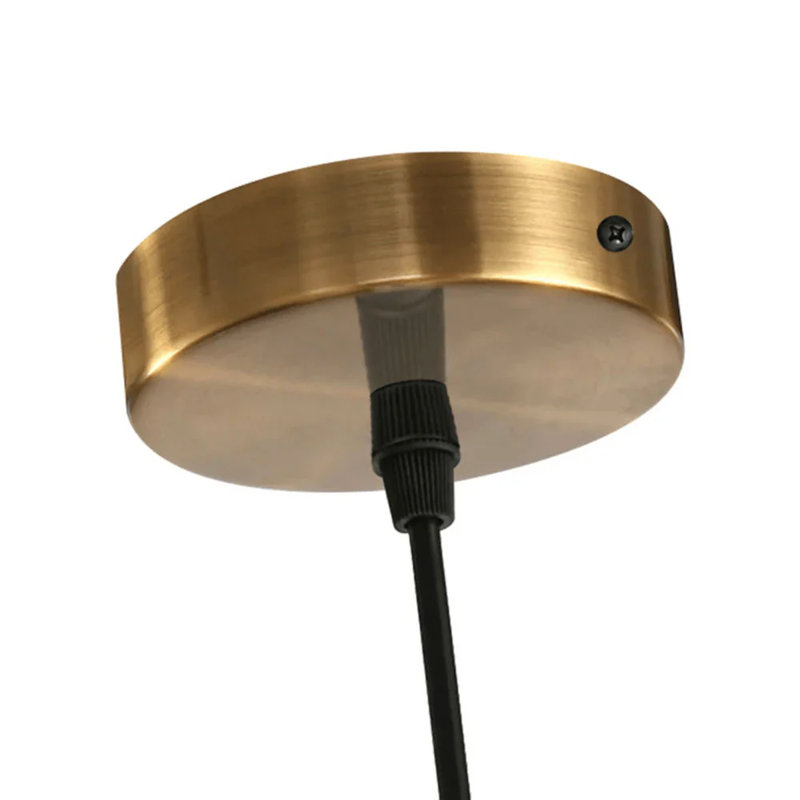 1 - Modern Gold Copper Chandelier Pendant Light – Ribbed Glass Jar Shade, LED Ceiling Light Fixture with E27 Socket