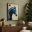 Blue Horse in Profile Modern - Wrapped Canvas-1806814026-1806814027