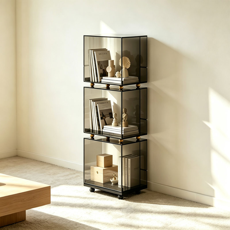 Modular Stackable Acrylic Display Cabinet, Black