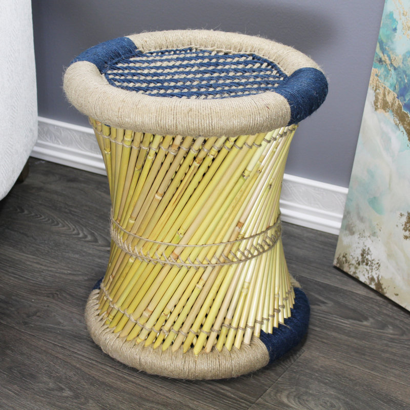 Tabouret décoratif Barkhamsted, Bleu / Beige