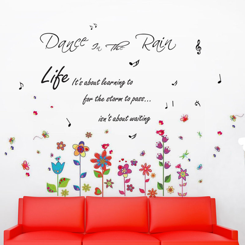 Décalcomanie murale danse de fleurs