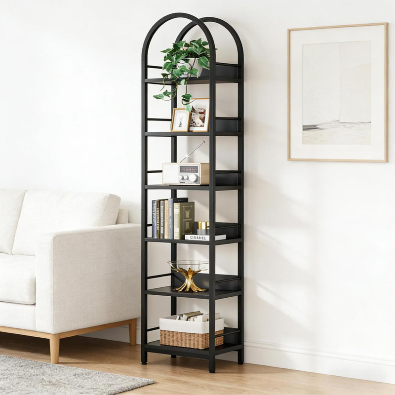 Versatility Display Shelf,Compact Bookshelf,Arched Corner Bookcase