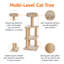 Tour pour chat d'intérieur avec poteaux à griffer Basics, multicolore, 17,7 po x 45,9 po, beige